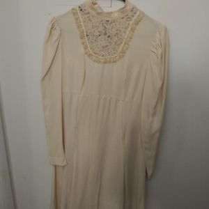 Homemade Vintage Ivory 70's Gunne Sax Edwardian Dress
